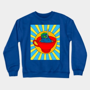 Coffee Cup Bathing Drinking Crazy Crewneck Sweatshirt